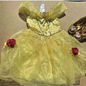 Beauty & the Beast Disney Princess Belle Dress Up Girls Size 2 Shoes 7/8 Costume